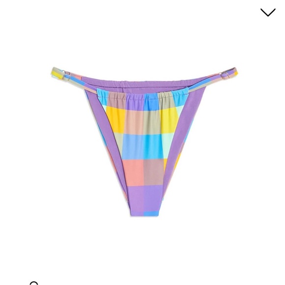 WeWoreWhat Gingham plaid 3 piece Bikini Set & Mesh Muscle Tank Dress - Picture 6 of 11